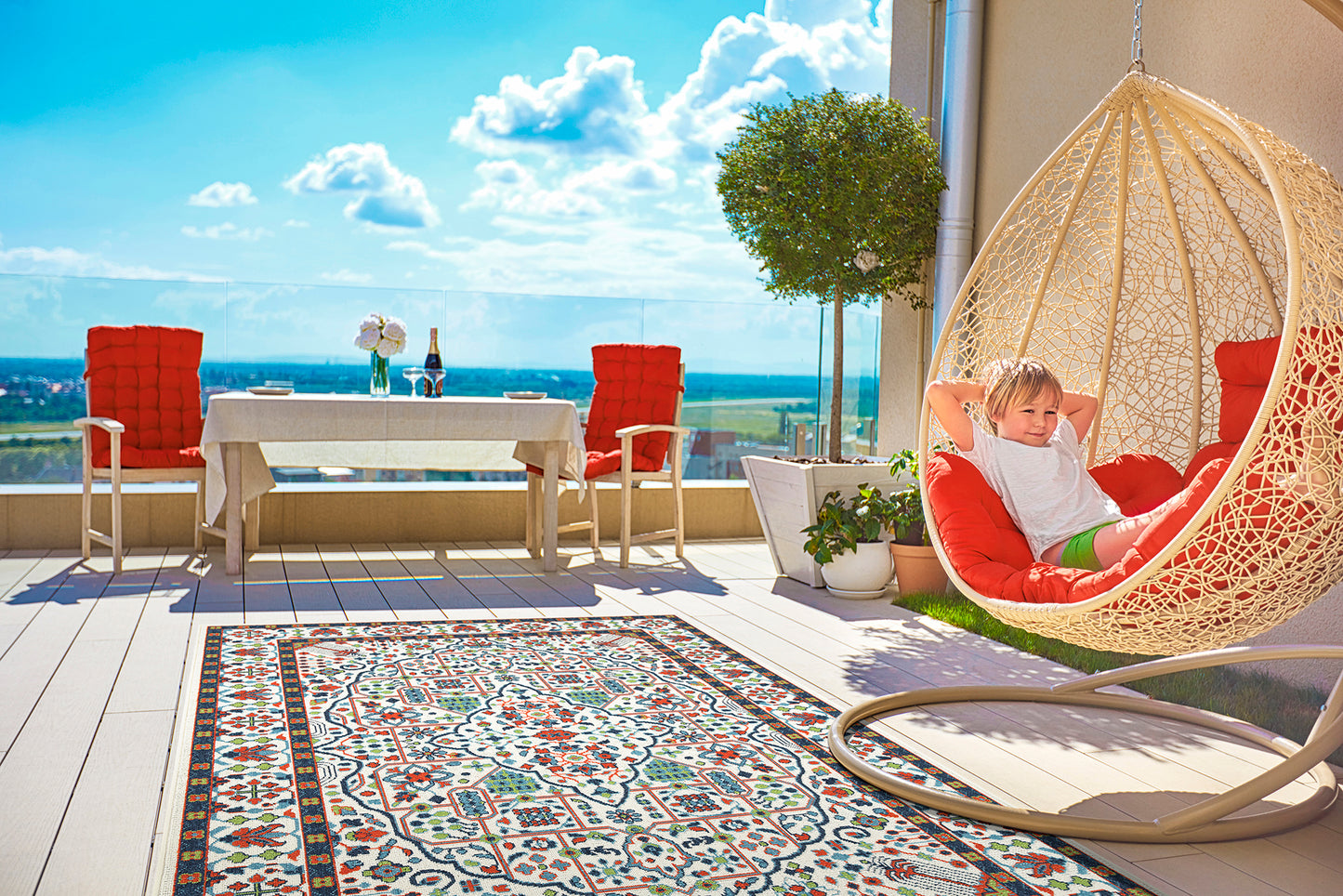 Kaleen Sunice Collection SUN07-01 Ivory Area Rug 7'2" x 10'5"