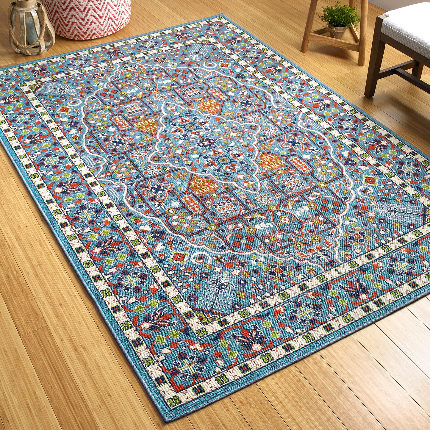 Kaleen Sunice Collection Light Light Blue Area Rug 3'6" x 5'6"