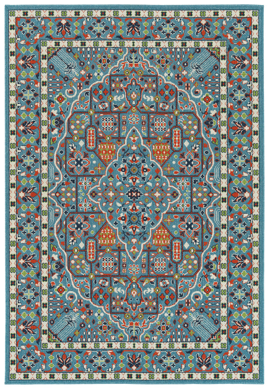 Kaleen Sunice Collection Light Light Blue Area Rug 5' x 7'6"