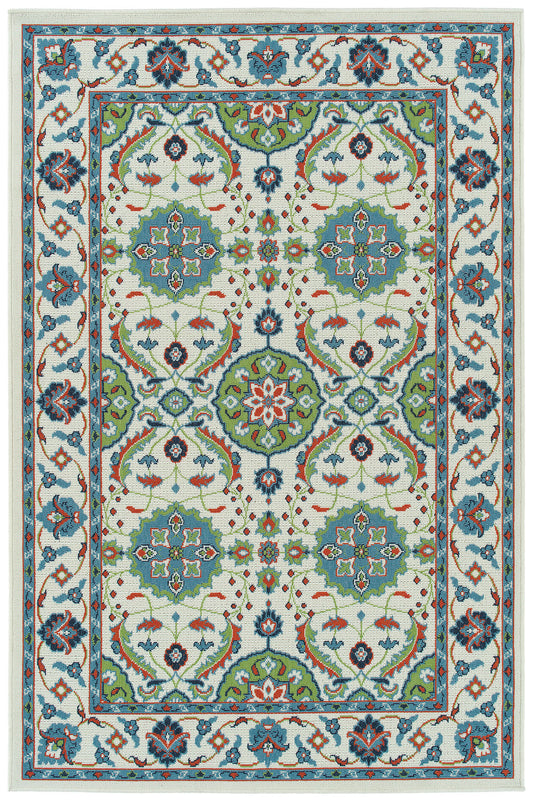 Kaleen Sunice Collection Ivory LtBlue Area Rug 3'6" x 5'6"