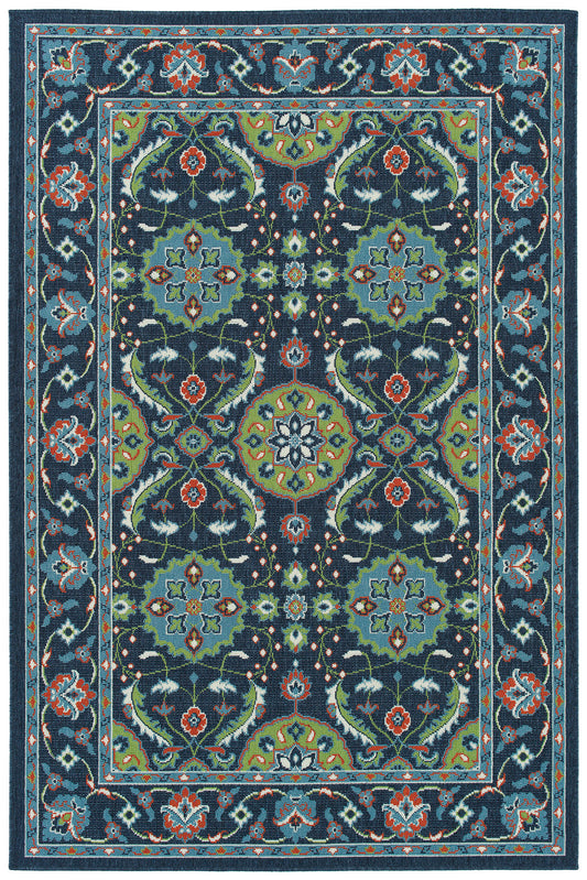 Kaleen Sunice Collection Navy LtBlue Area Rug 7'2" x 10'5"