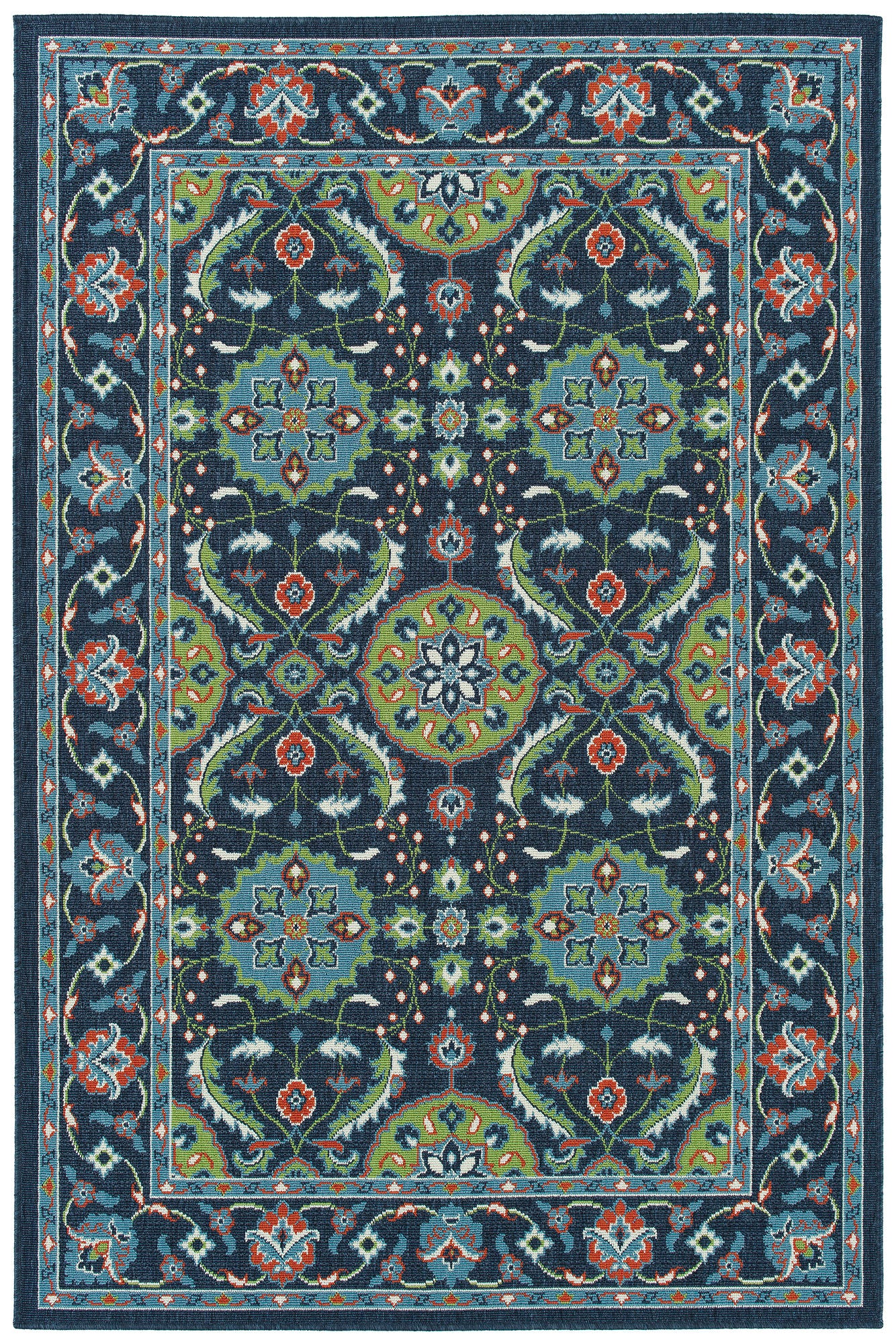 Kaleen Sunice Collection Navy LtBlue Throw Rug 1'9" x 3'