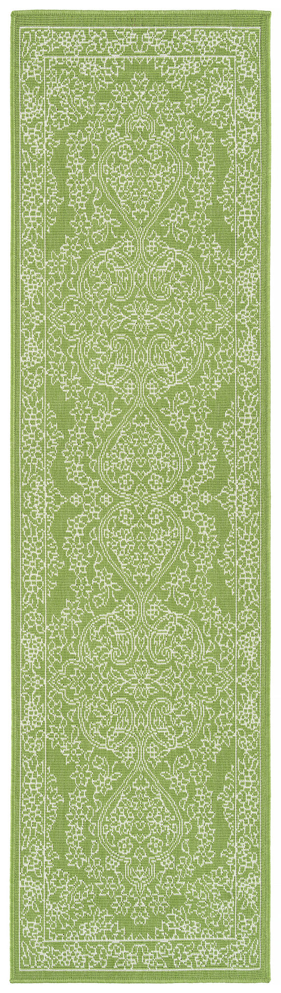 Kaleen Sunice Collection Bright Lime Green Runner 2'2" x 8'