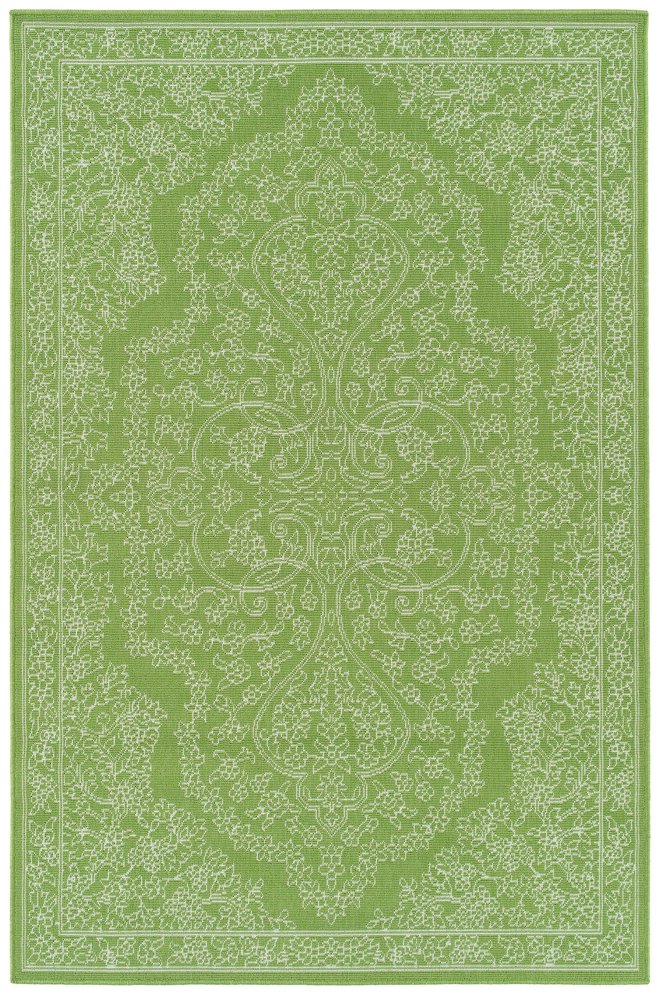 Kaleen Sunice Collection Bright Lime Green Throw Rug 2'5" x 3'9"