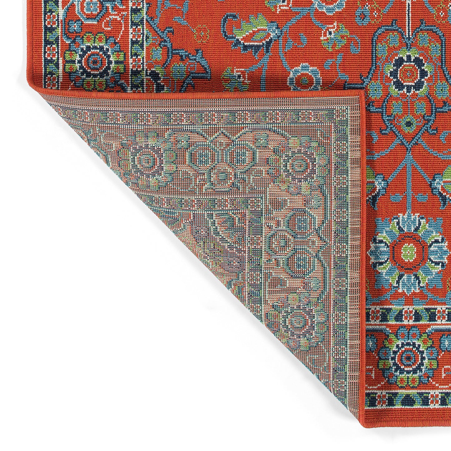 Kaleen Sunice Collection Tangerine LtBlue Area Rug 7'2" x 10'5"