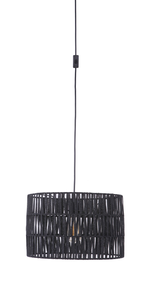 Portable Swag Pendant w/Paper Tape Shade in Flat Black