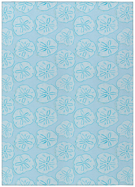 Indoor/Outdoor Seabreeze SZ10 Sky Washable 10' x 14' Rug
