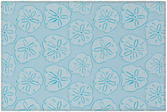 Indoor/Outdoor Seabreeze SZ10 Sky Washable 1'8" x 2'6" Rug