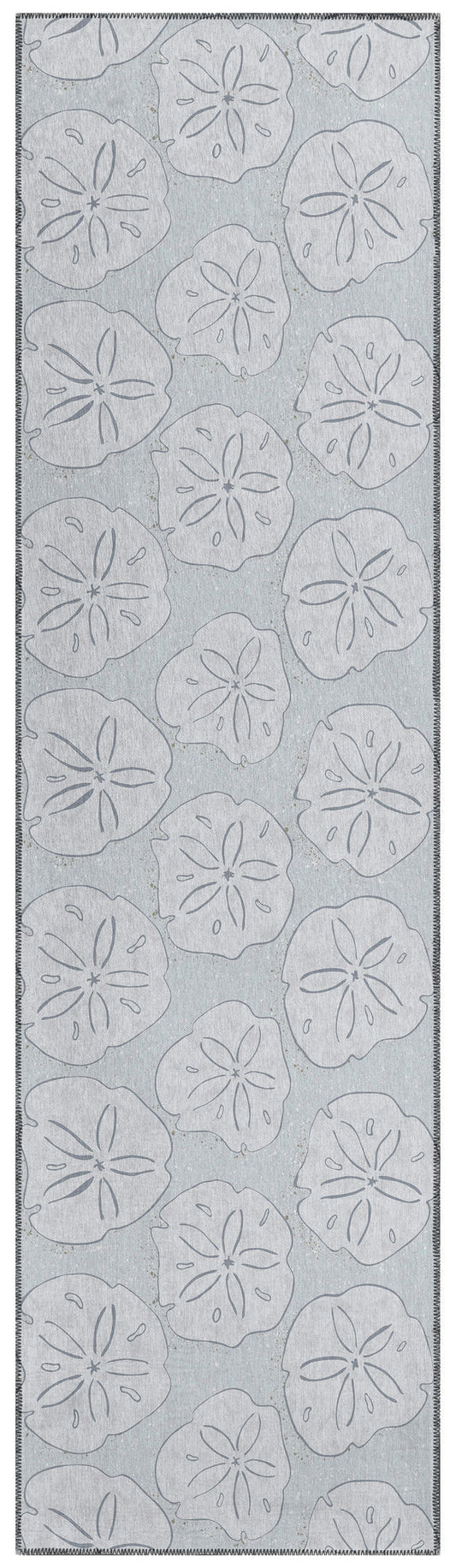 Indoor/Outdoor Seabreeze SZ10 Silver Washable 2'3" x 7'6" Runner Rug