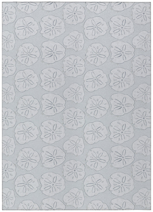 Indoor/Outdoor Seabreeze SZ10 Silver Washable 3' x 5' Rug
