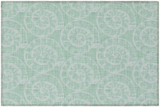 Indoor/Outdoor Seabreeze SZ11 Sage Washable 1'8" x 2'6" Rug