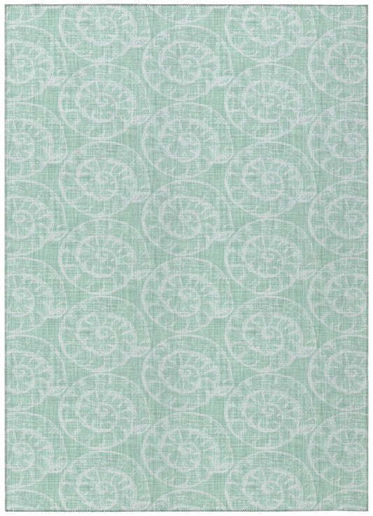 Indoor/Outdoor Seabreeze SZ11 Sage Washable 3' x 5' Rug