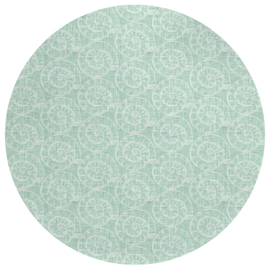 Indoor/Outdoor Seabreeze SZ11 Sage Washable 8' x 8' Round Rug