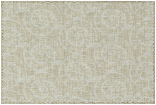 Indoor/Outdoor Seabreeze SZ11 Taupe Washable 1'8" x 2'6" Rug