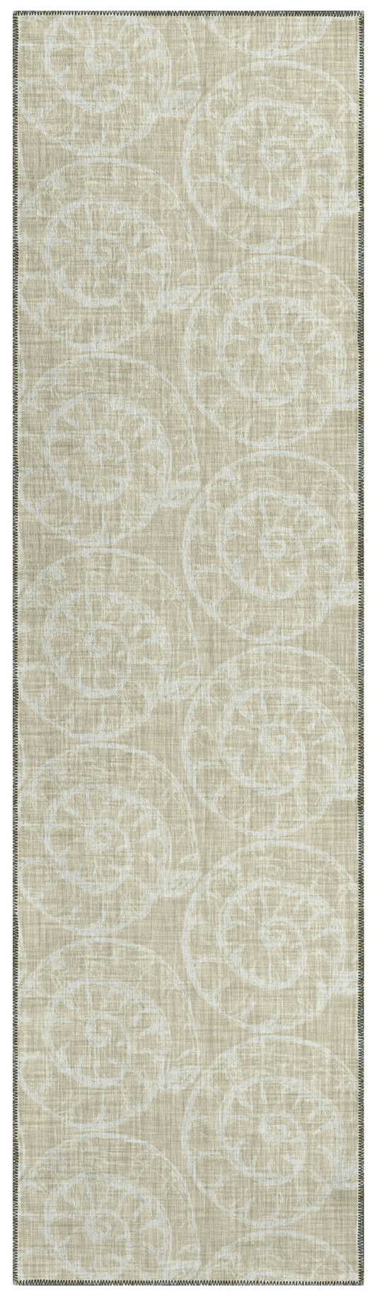 Indoor/Outdoor Seabreeze SZ11 Taupe Washable 2'3" x 7'6" Runner Rug