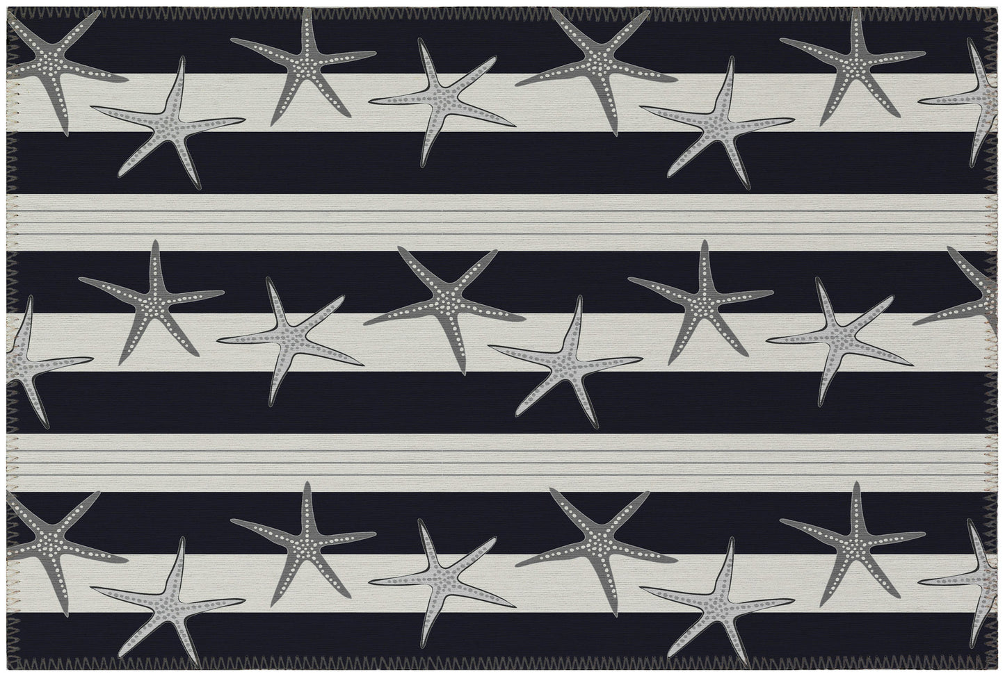 Indoor/Outdoor Seabreeze SZ12 Black Washable 1'8" x 2'6" Rug