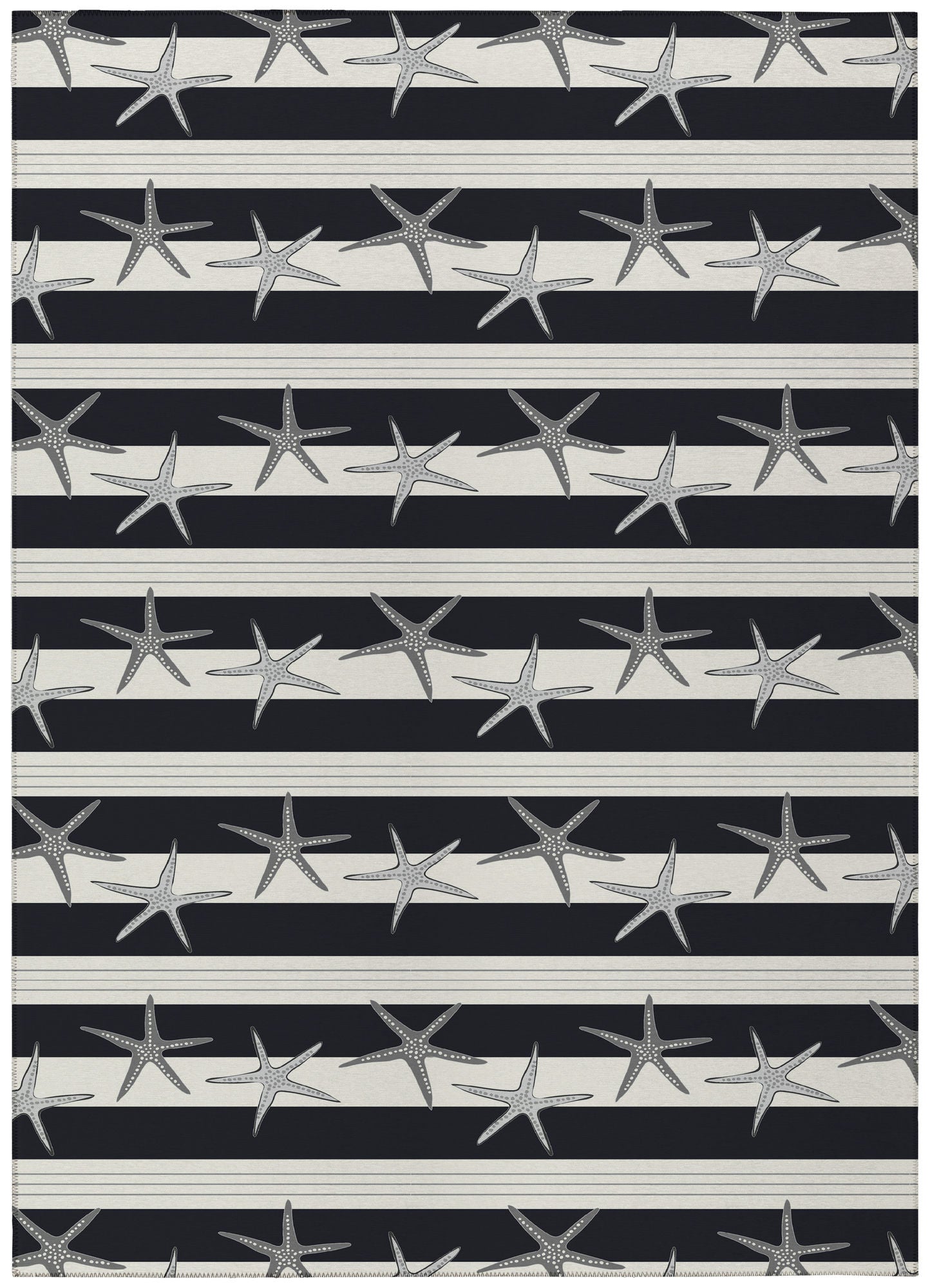 Indoor/Outdoor Seabreeze SZ12 Black Washable 8' x 10' Rug