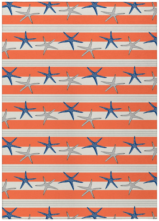Indoor/Outdoor Seabreeze SZ12 Salmon Washable 10' x 14' Rug