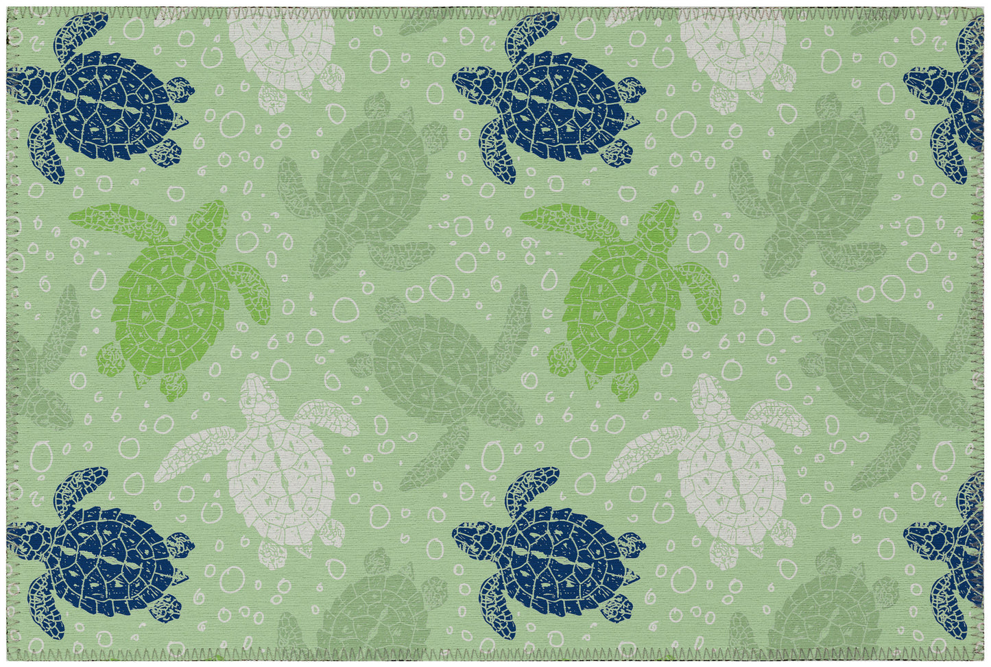 Indoor/Outdoor Seabreeze SZ13 Aloe Washable 1'8" x 2'6" Rug