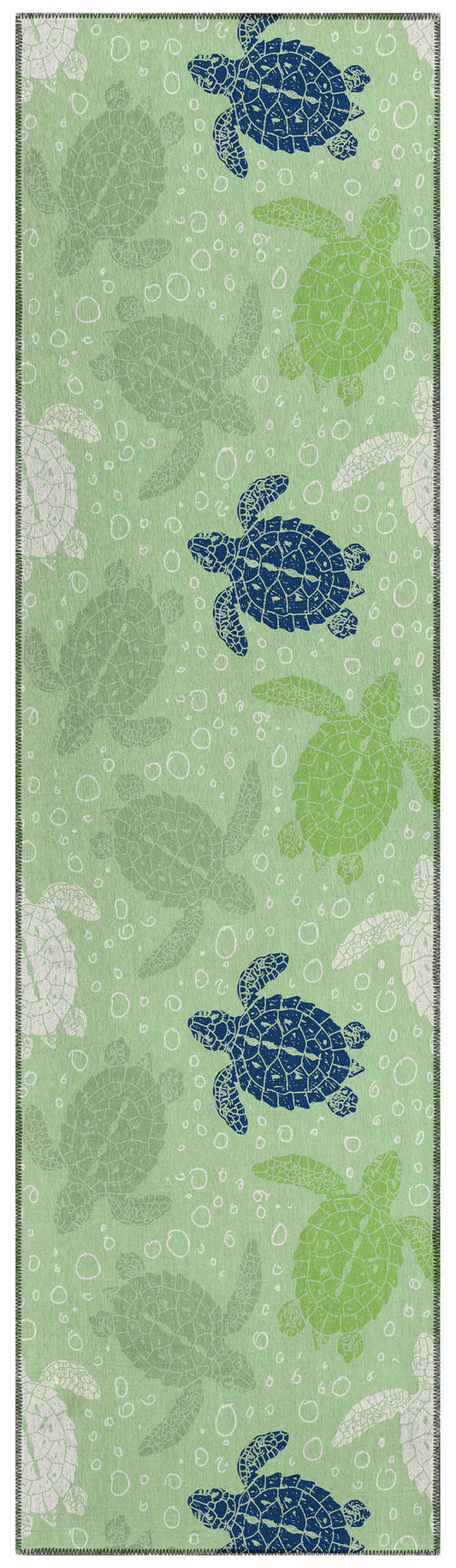 Indoor/Outdoor Seabreeze SZ13 Aloe Washable 2'3" x 7'6" Runner Rug