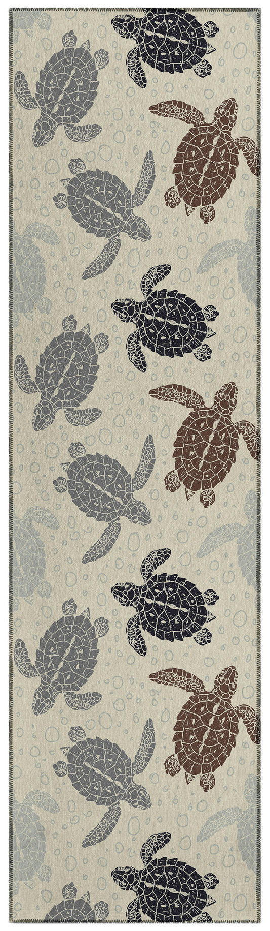 Indoor/Outdoor Seabreeze SZ13 Beige Washable 2'3" x 7'6" Runner Rug