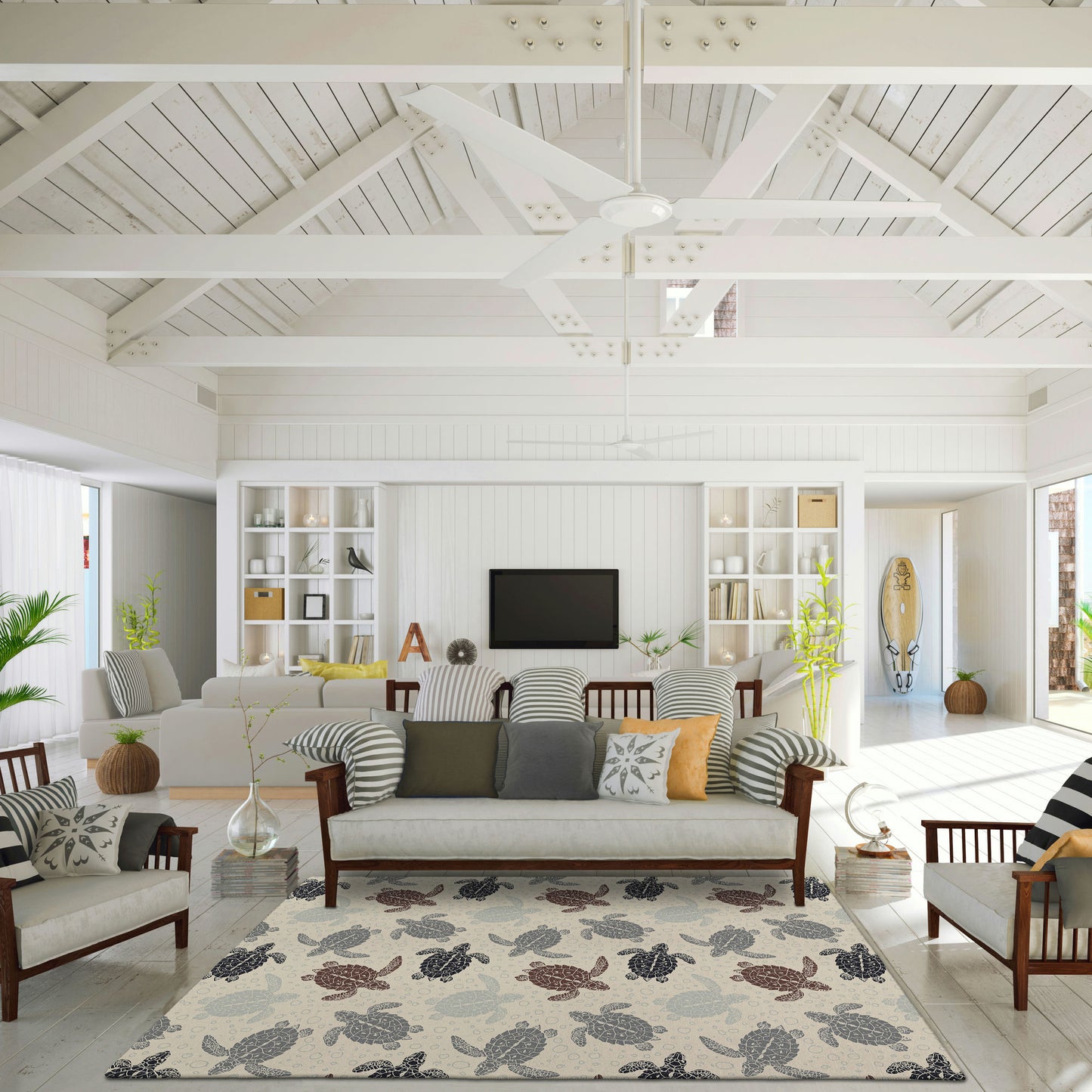 Indoor/Outdoor Seabreeze SZ13 Beige Washable 8' x 10' Rug