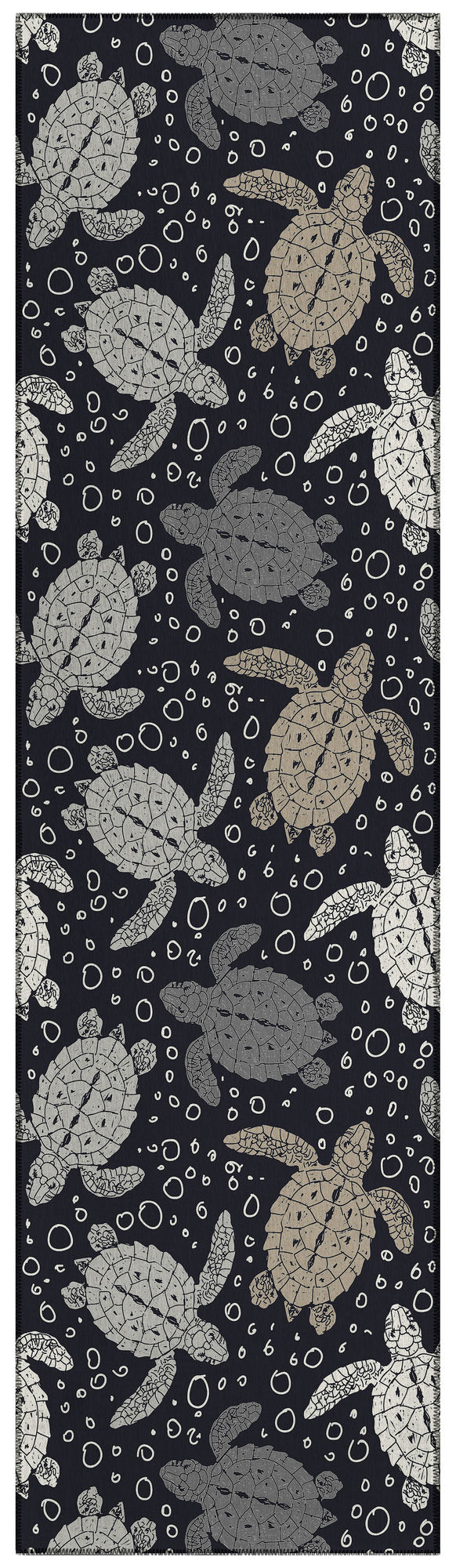 Indoor/Outdoor Seabreeze SZ13 Black Washable 2'3" x 7'6" Runner Rug