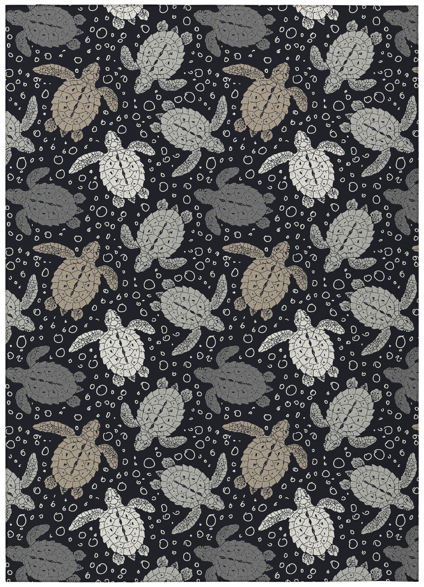 Indoor/Outdoor Seabreeze SZ13 Black Washable 5' x 7'6" Rug