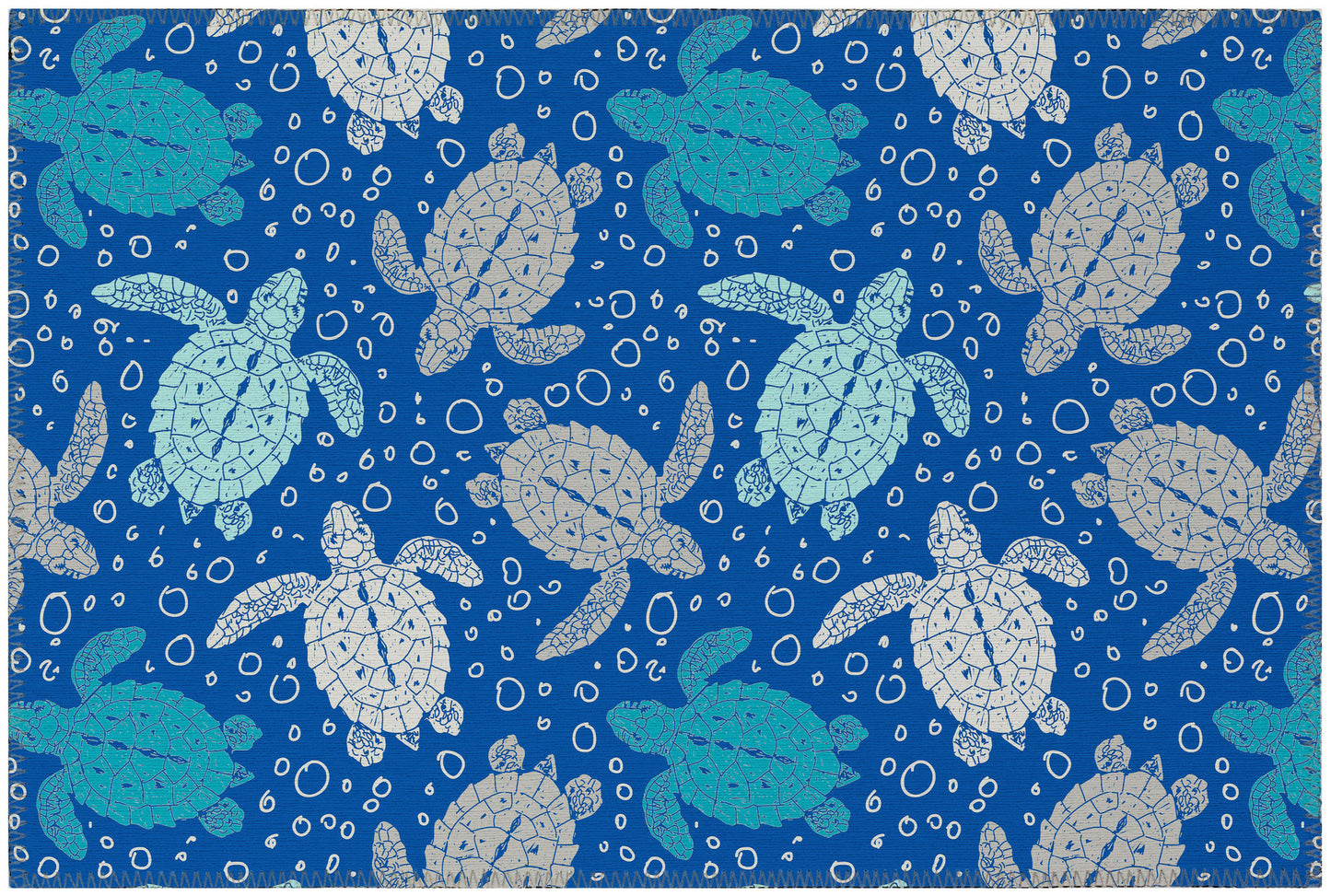 Indoor/Outdoor Seabreeze SZ13 Navy Washable 1'8" x 2'6" Rug