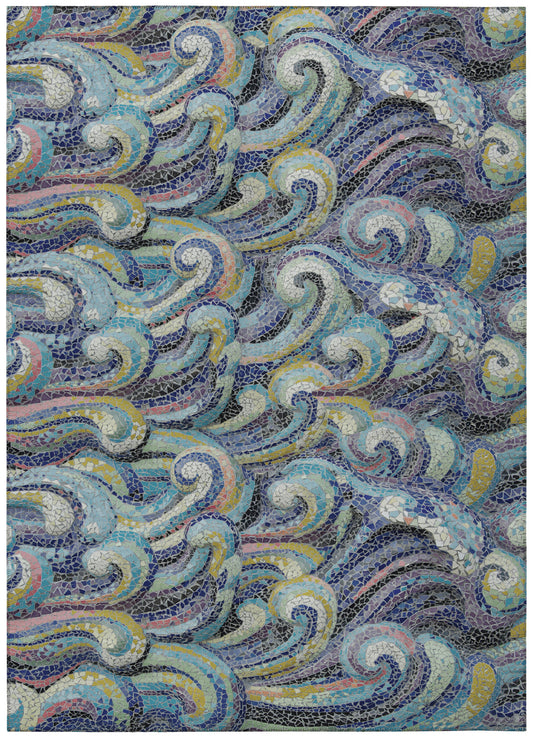 Indoor/Outdoor Seabreeze SZ14 Ink Washable 10' x 14' Rug