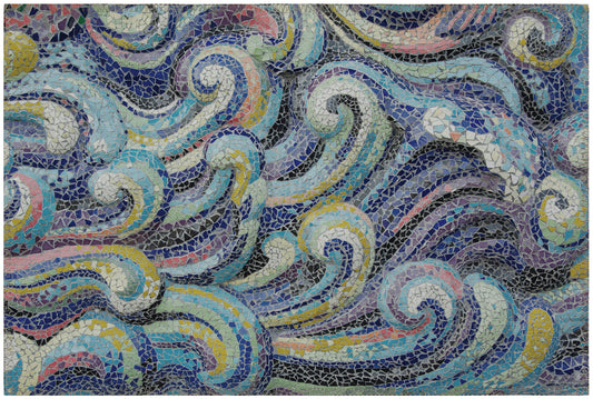 Indoor/Outdoor Seabreeze SZ14 Ink Washable 1'8" x 2'6" Rug