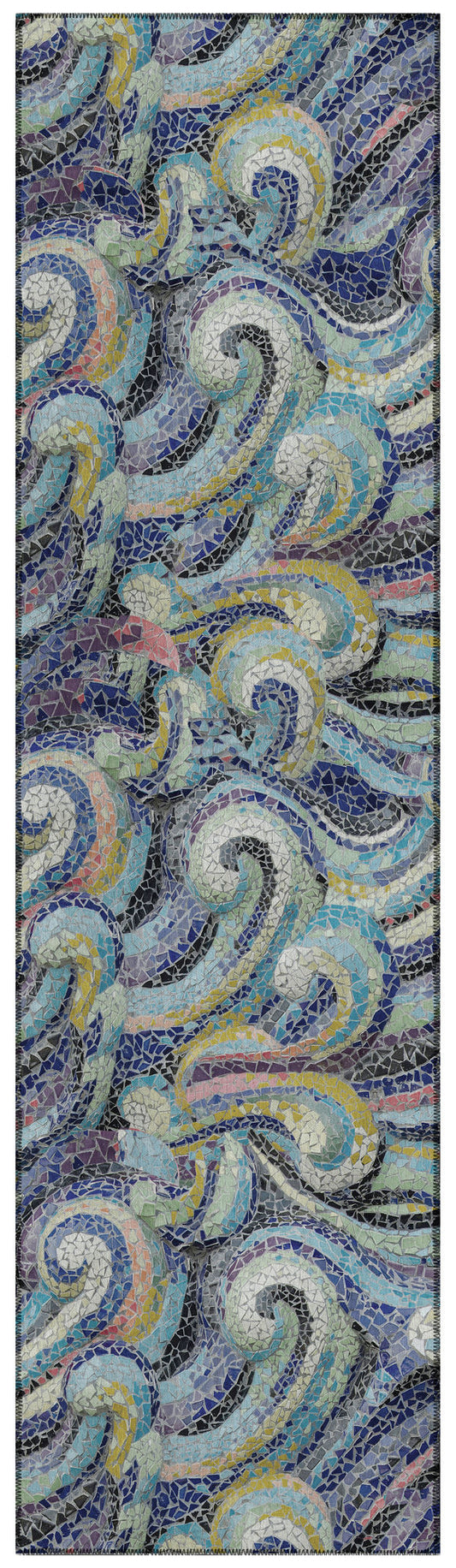 Indoor/Outdoor Seabreeze SZ14 Ink Washable 2'3" x 7'6" Runner Rug