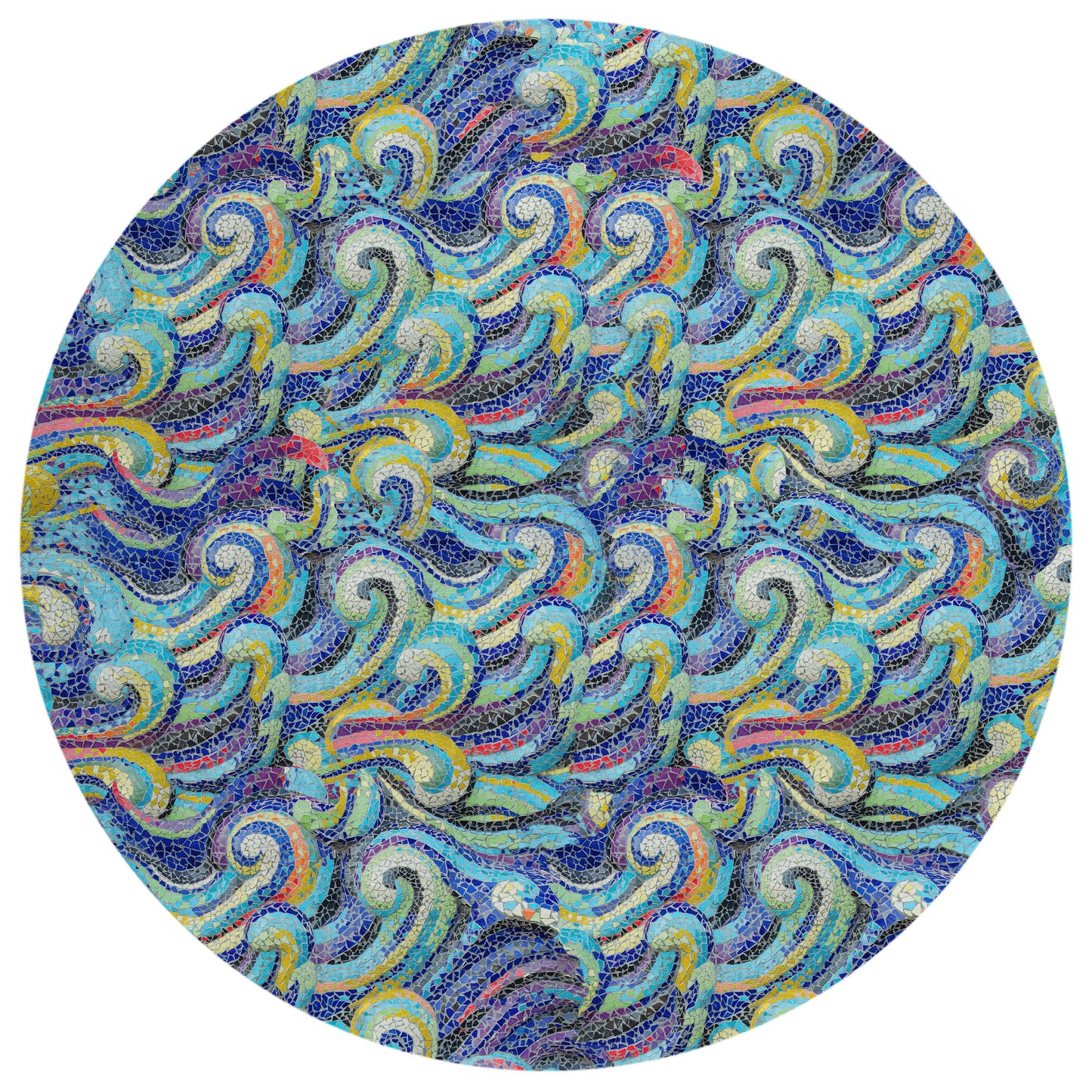 Indoor/Outdoor Seabreeze SZ14 Indigo Washable 8' x 8' Round Rug