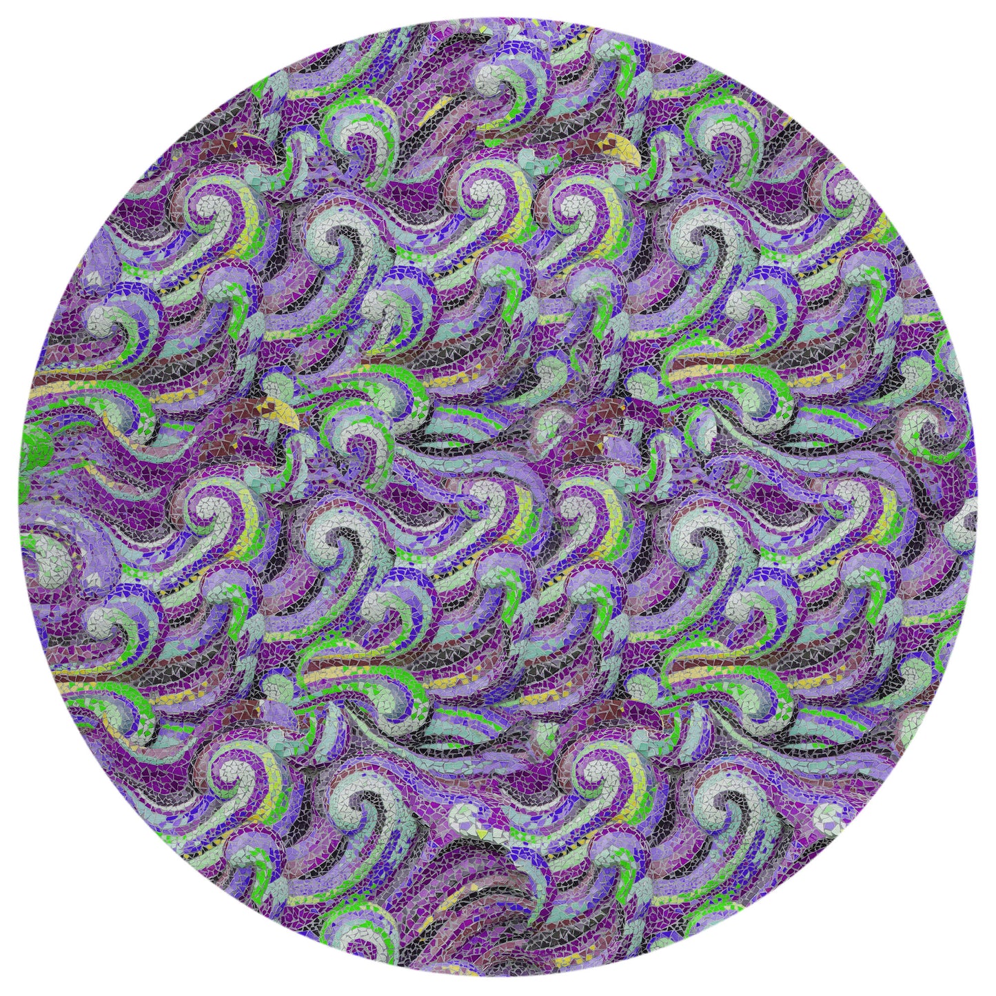 Indoor/Outdoor Seabreeze SZ14 Violet Washable 8' x 8' Round Rug