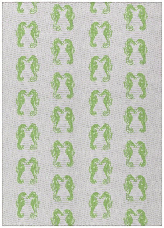 Indoor/Outdoor Seabreeze SZ15 Lime-In Washable 10' x 14' Rug