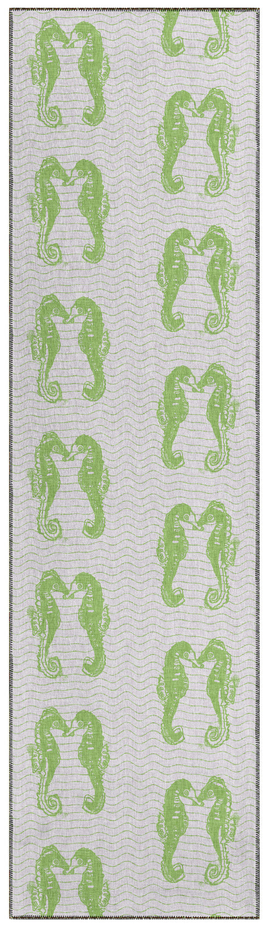 Indoor/Outdoor Seabreeze SZ15 Lime-In Washable 2'3" x 7'6" Runner Rug
