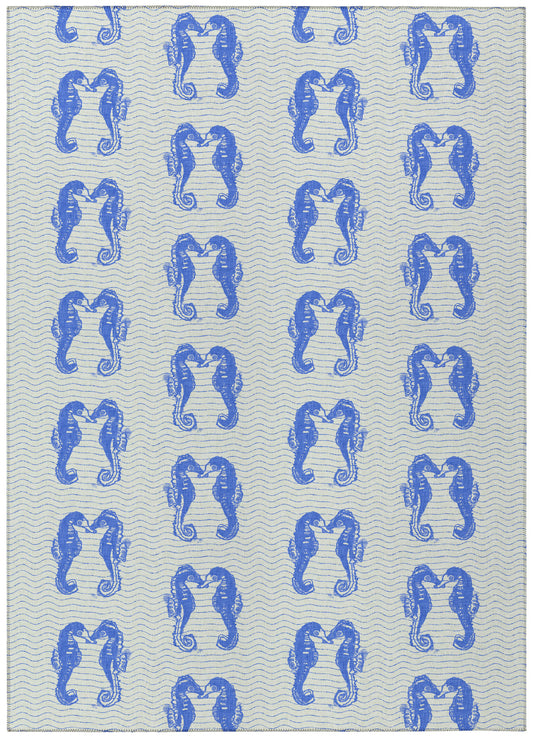Indoor/Outdoor Seabreeze SZ15 Navy Washable 10' x 14' Rug
