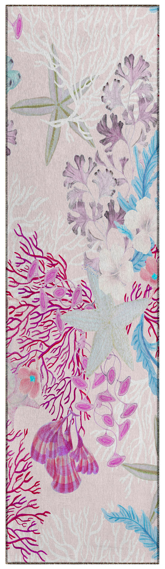 Indoor/Outdoor Seabreeze SZ1 Blush Washable 2'3" x 7'6" Runner Rug