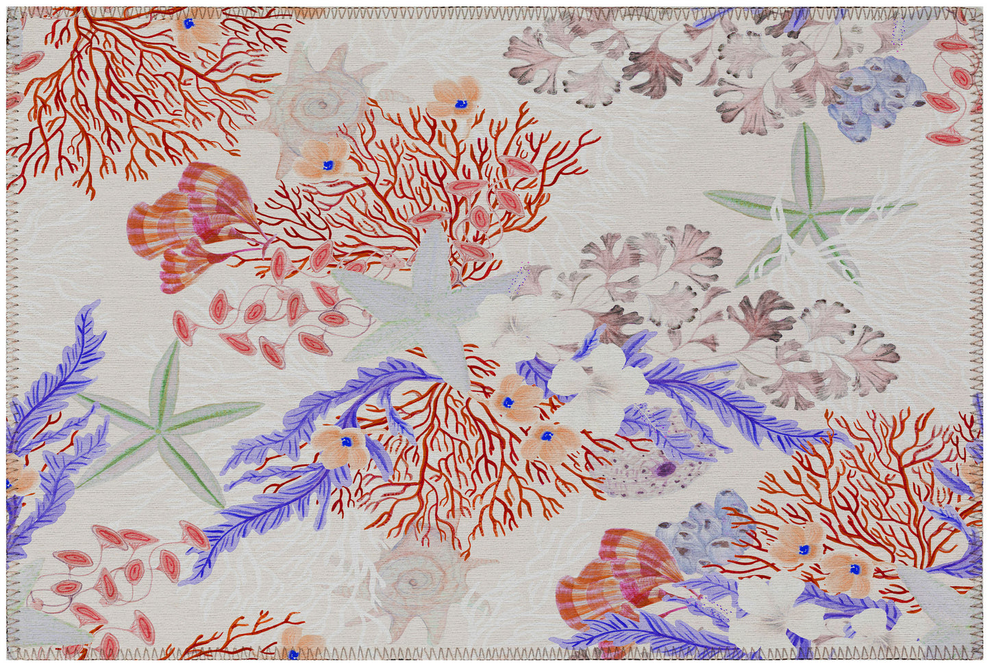 Indoor/Outdoor Seabreeze SZ1 Ivory Washable 1'8" x 2'6" Rug