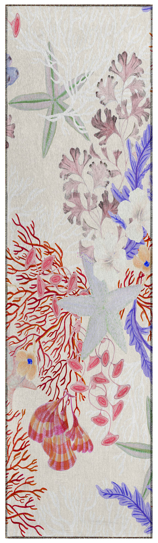 Indoor/Outdoor Seabreeze SZ1 Ivory Washable 2'3" x 7'6" Runner Rug