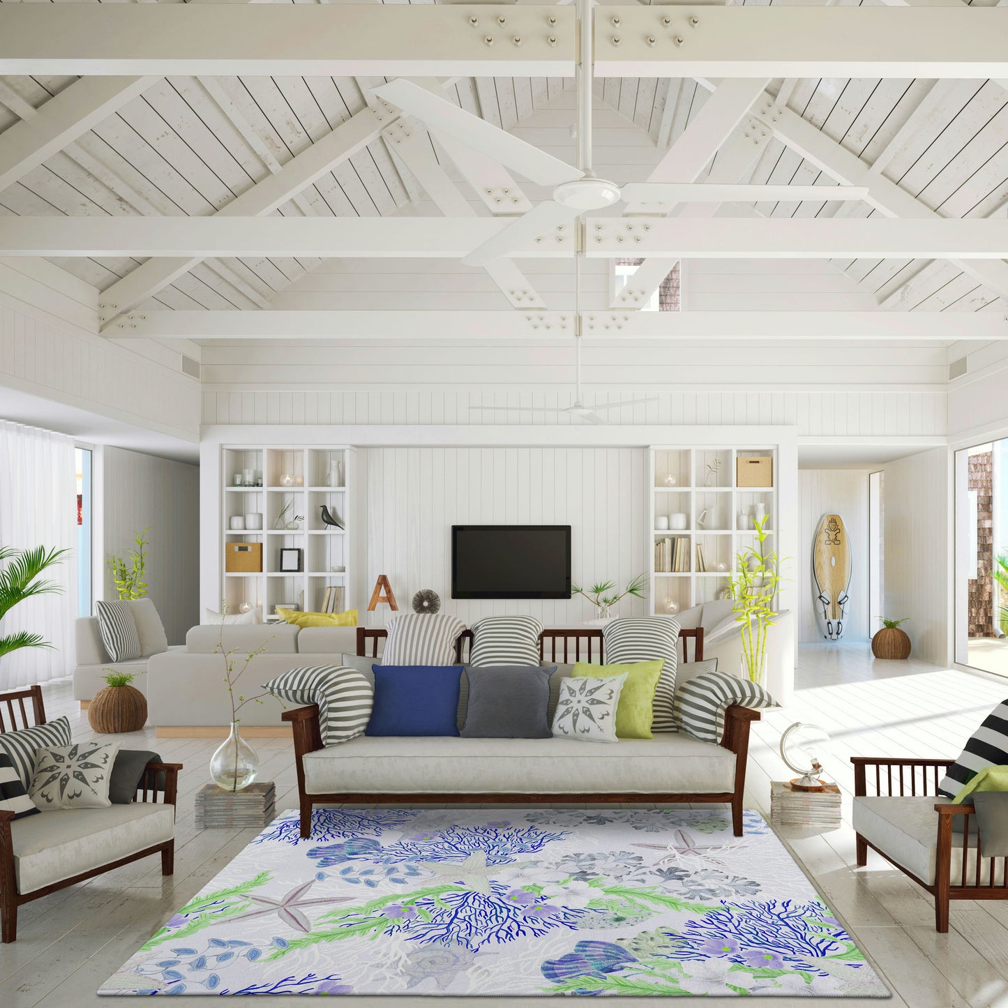 Indoor/Outdoor Seabreeze SZ1 Lavender Washable 5' x 7'6" Rug