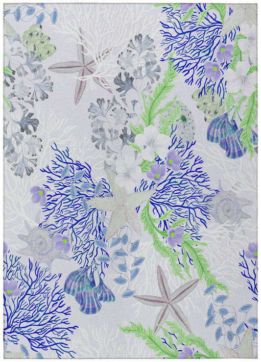 Indoor/Outdoor Seabreeze SZ1 Lavender Washable 9' x 12' Rug