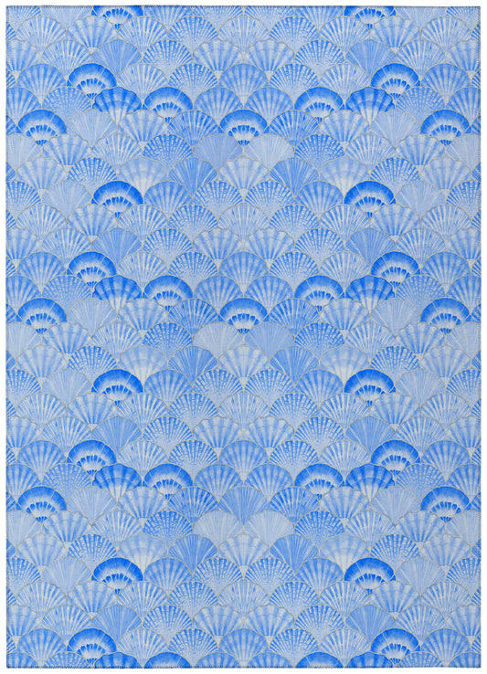 Indoor/Outdoor Seabreeze SZ2 Navy Washable 10' x 14' Rug