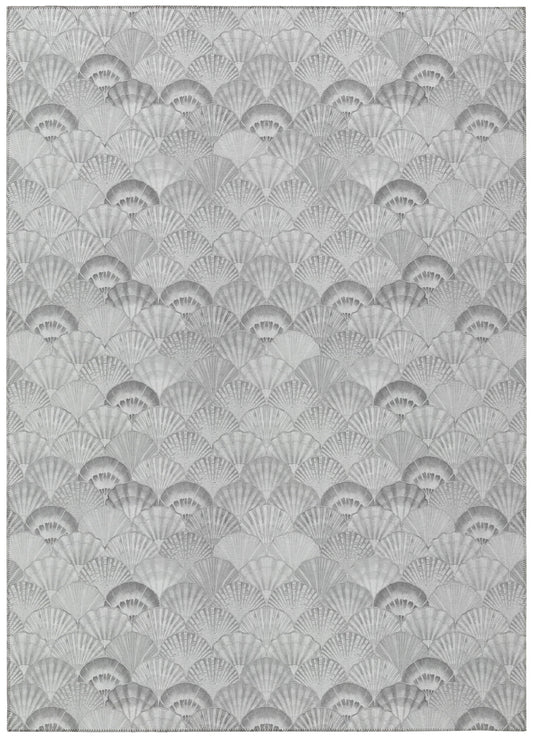 Indoor/Outdoor Seabreeze SZ2 Silver Washable 10' x 14' Rug