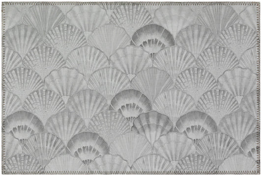 Indoor/Outdoor Seabreeze SZ2 Silver Washable 1'8" x 2'6" Rug