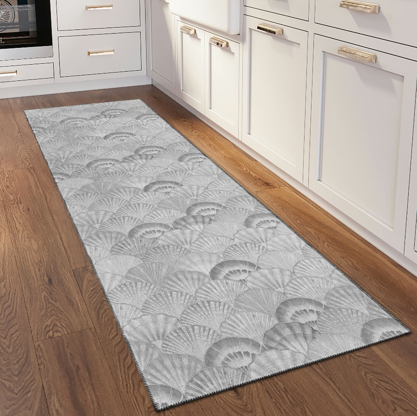 Indoor/Outdoor Seabreeze SZ2 Silver Washable 2'3" x 7'6" Runner Rug