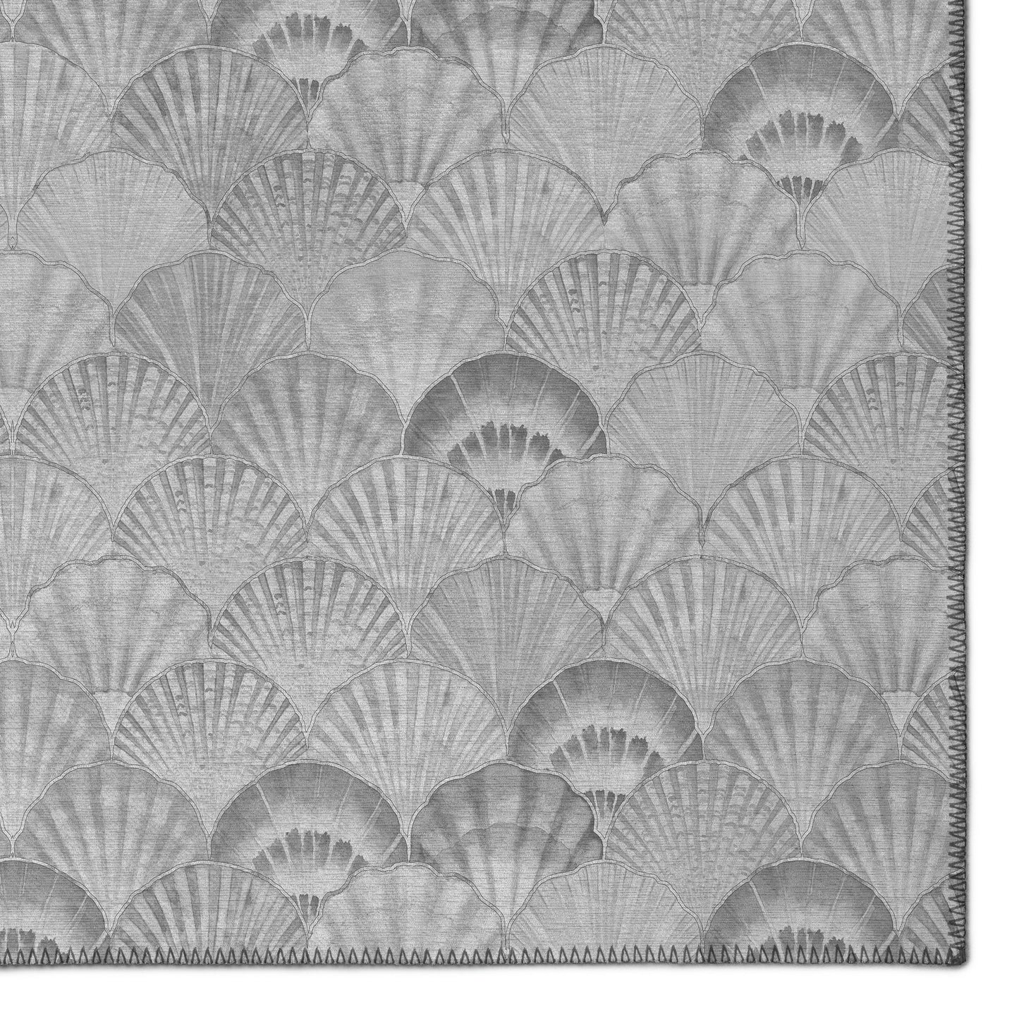 Indoor/Outdoor Seabreeze SZ2 Silver Washable 2'3" x 7'6" Runner Rug