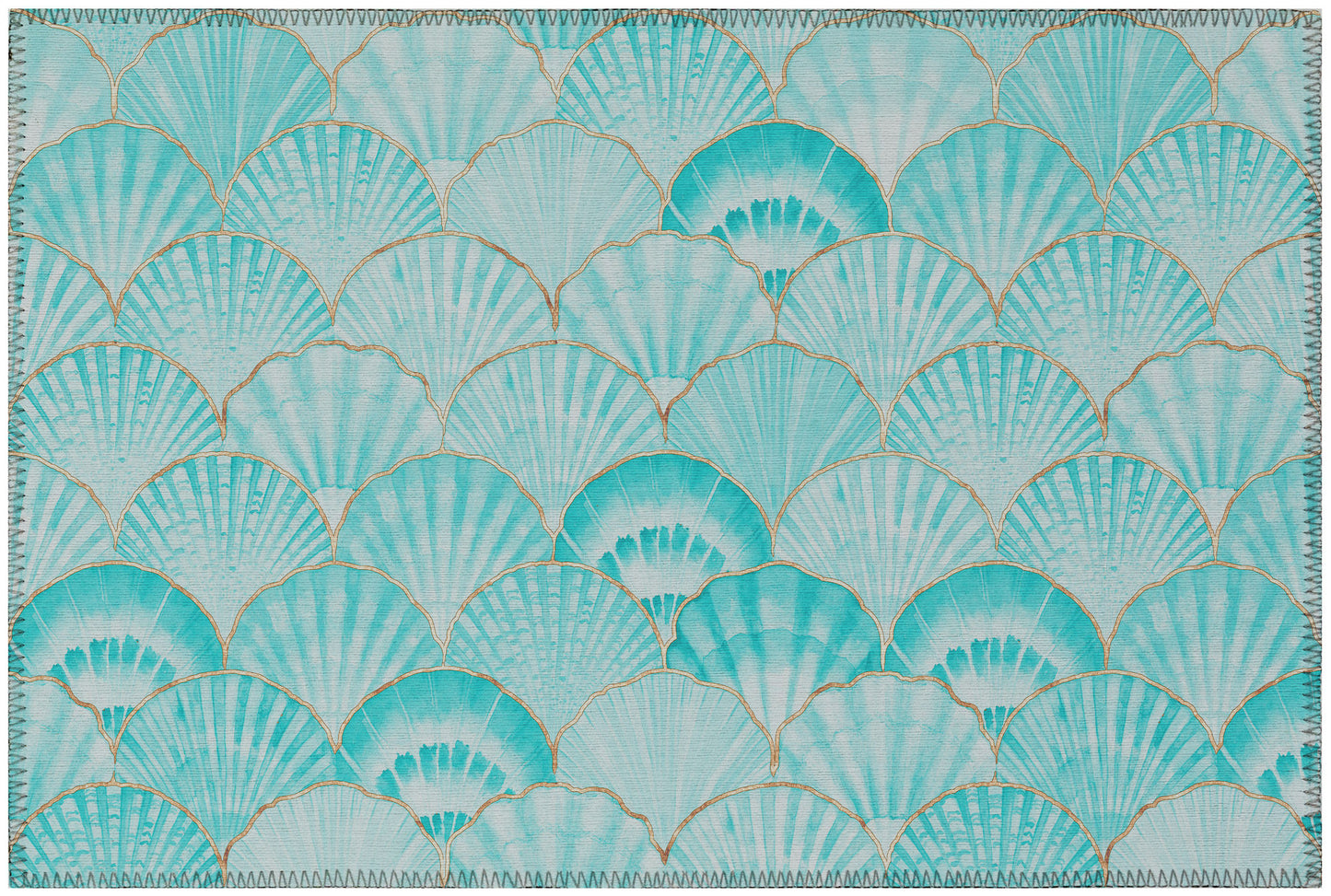 Indoor/Outdoor Seabreeze SZ2 Teal Washable 1'8" x 2'6" Rug