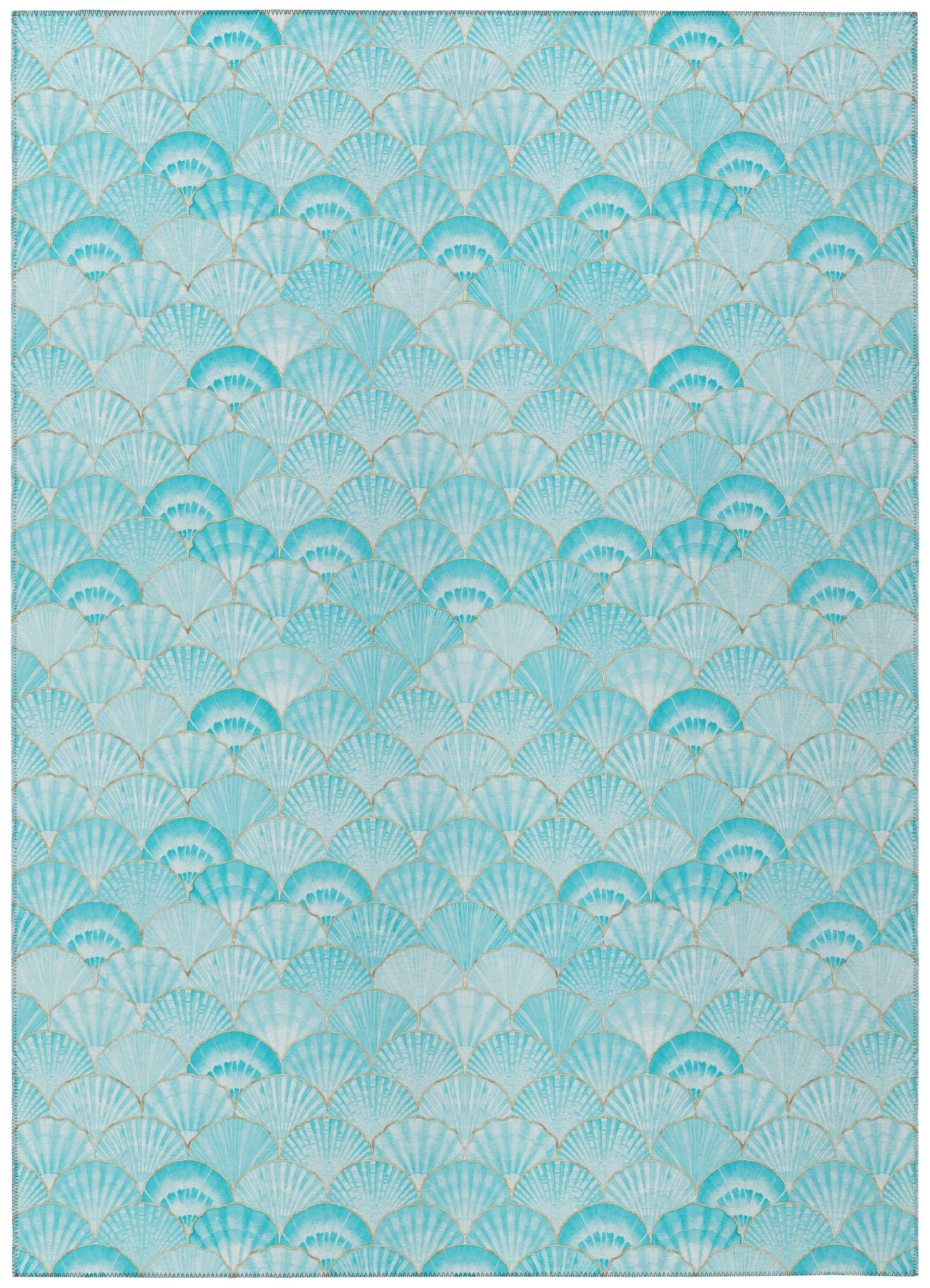 Indoor/Outdoor Seabreeze SZ2 Teal Washable 5' x 7'6" Rug