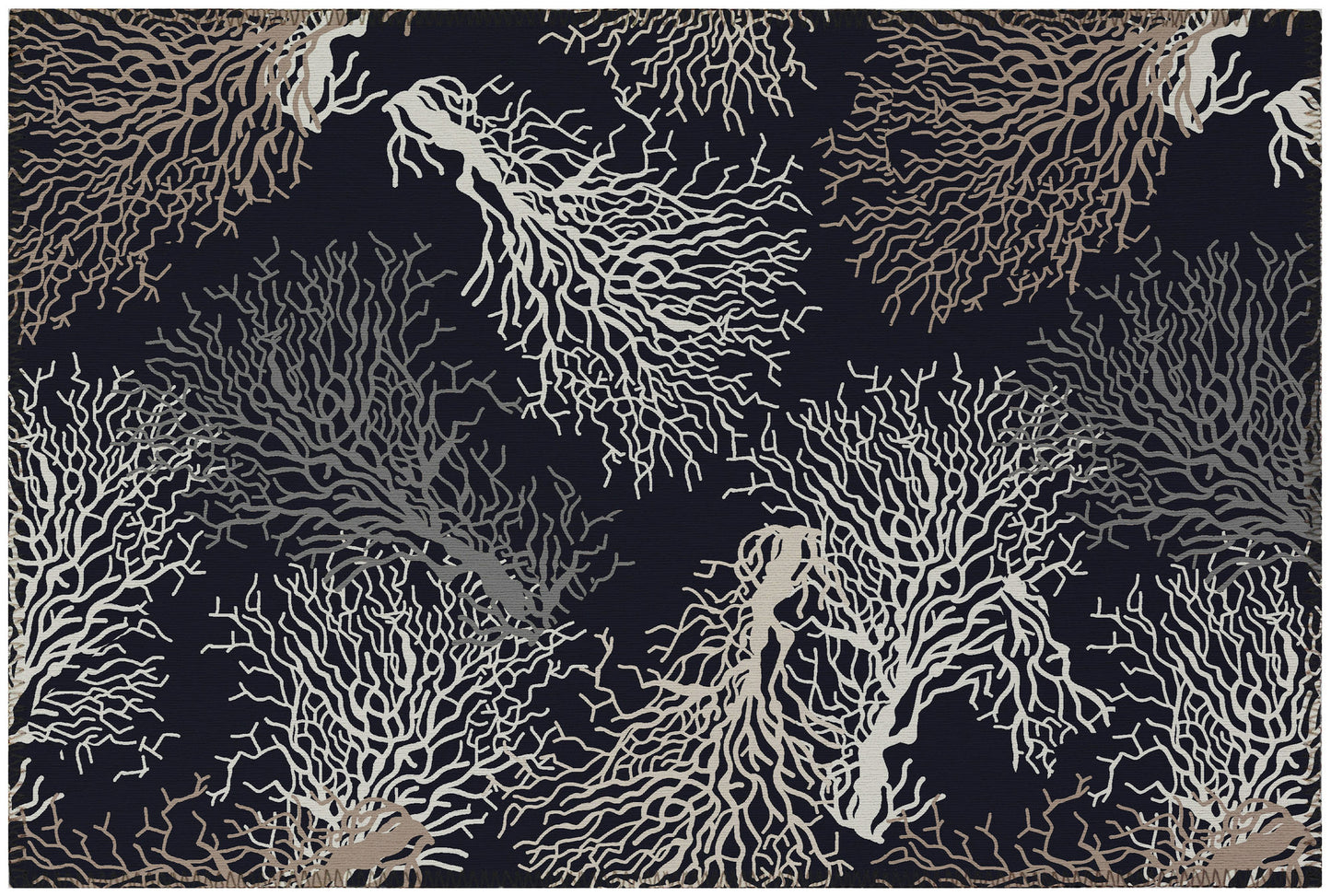 Indoor/Outdoor Seabreeze SZ3 Black Washable 1'8" x 2'6" Rug